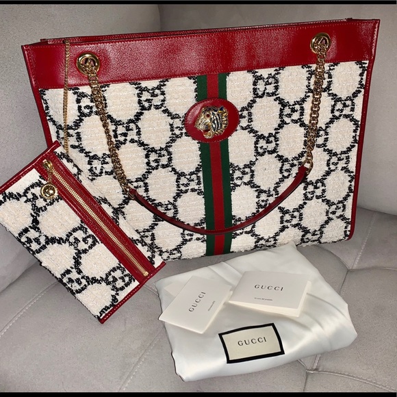 gucci tweed tote